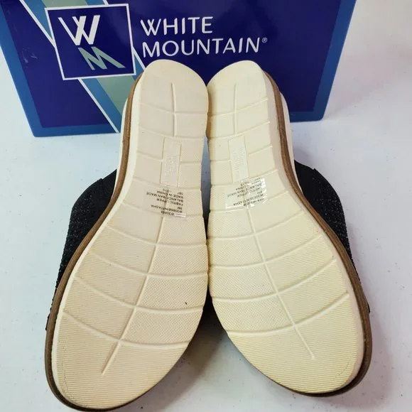 White Mountain Womens Black Platform Rhinestone Perforated Natasha Wedge - Picture 6 of 7